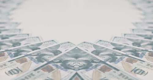 Money, dollar and paper or cash for currency, savings and investment for financial business