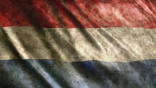 Grunge Distressed National Flag Waving Loop Animation Background