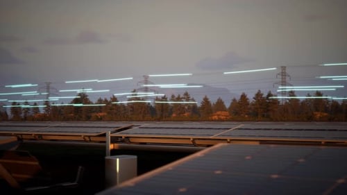 Solar Panels Generating Energy with Digital Power Flow