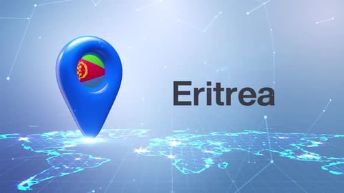 Digital Global Network Map with 3D Location Pin Reveal