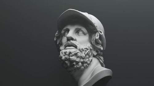Animated 3D Classical Bust with Modern Baseball Cap