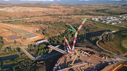 Aerial Molonglo Bridge Construction Project