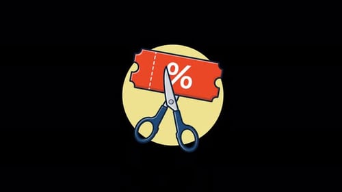 Vídeo de animação do conceito de desconto - transparente