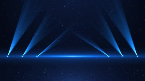 Dynamic Blue Stage Spotlights Animated Background