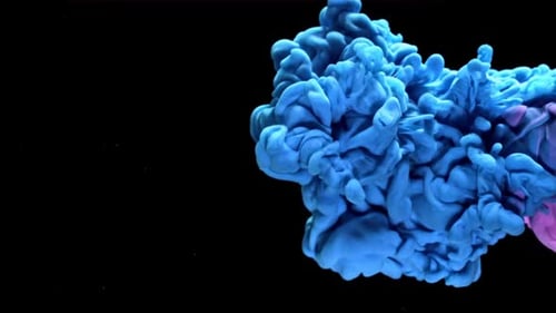 Blue Ink in Water on a Black Background Filmed on a Highspeed Camera at 1000 Fps