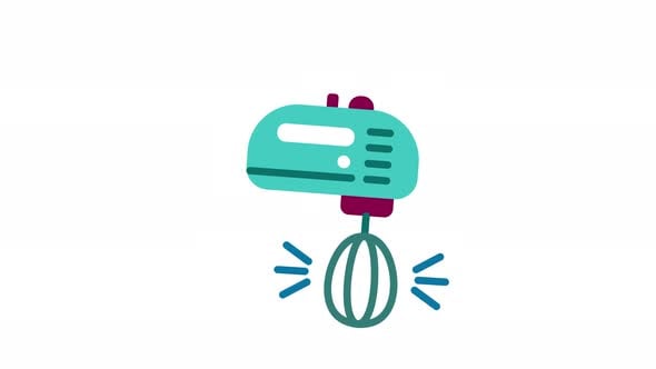 Animated mixer icon . Seamless looping video with alpha channel ...