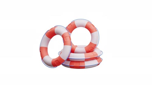 3D Animation Lifebuoy Rings
