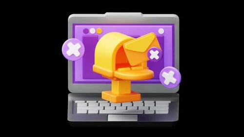 3D Empty Inbox Symbol Motion Graphic Animation