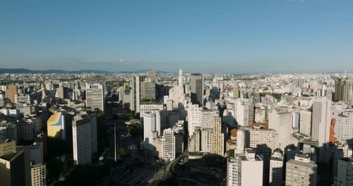 Aerial view of urban skyline and skyscrapers, Brazil.