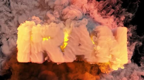 Glowing Word "Iran" Formed In Intense Heat