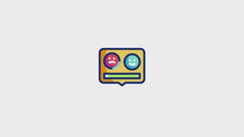 Animated Flat Design Feedback Icon with Progress Bar