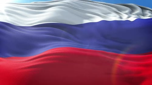 Realistic Waving Russian Flag Loop Animation