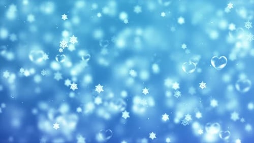 Beautiful winter snowflake heart abstract background