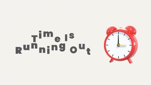 Animated Clocks With Moving Arrows. The Concept Of Time Is Running Out.