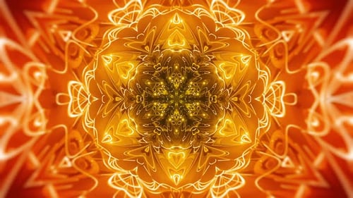 Golden Glowing Abstract Decorative Mandala Animation