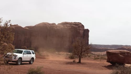 Small tornado at Monument Valley park, USA