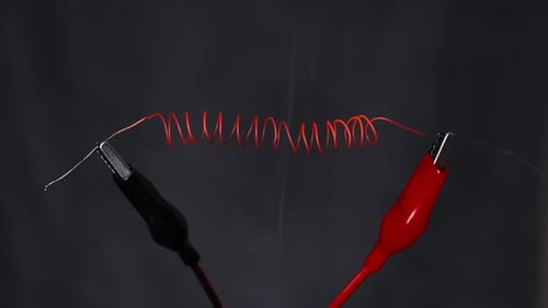 Glowing Wire Coil Demonstrating Electrical Resistance and Heat