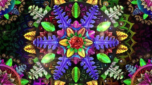 Colorful Ornate Floral Mandala Rotating Decorative Background