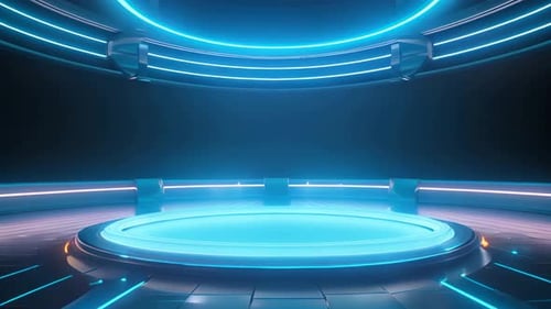 Futuristic Neon 3D Stage for Product Presentation