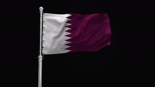 Realistic Waving Flag of Qatar Animation