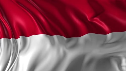 Realistic Indonesian Flag Seamlessly Waving Loop