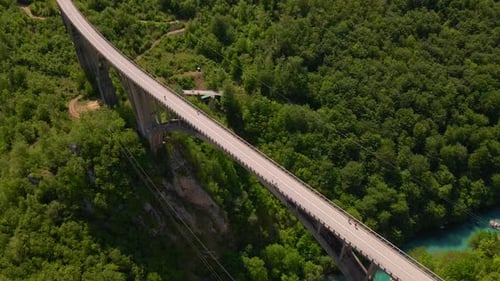 This Stunning Aerial Stock Video Captures the Breathtaking Beauty of the Djurdjevica Tara Bridge in