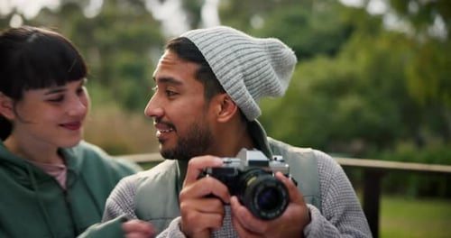 Young Couple Embracing in the Woods