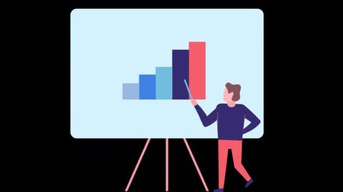 Office Worker Showing Business Presentation To His Boss Alpha Channel