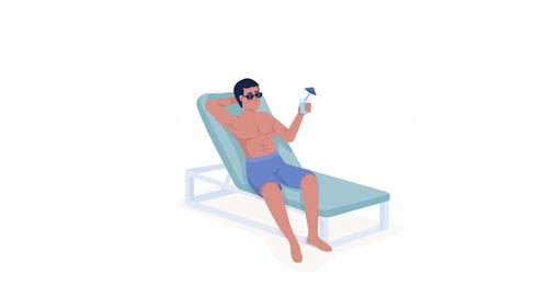 Animated Chilling Tanned Man