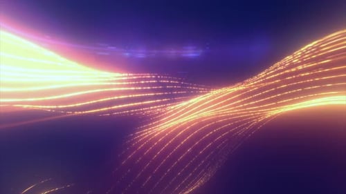 Dynamic Flowing Golden Light Streaks Abstract Animation