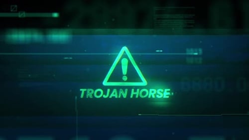 Glitchy Digital Warning Animation for Cyber Security Content