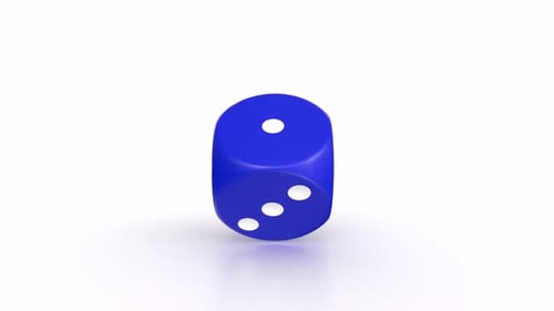 Dice 3d object rotating loop