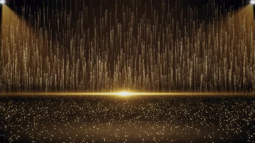 Elegant Gold Particles and Spotlights Awards Stage Background