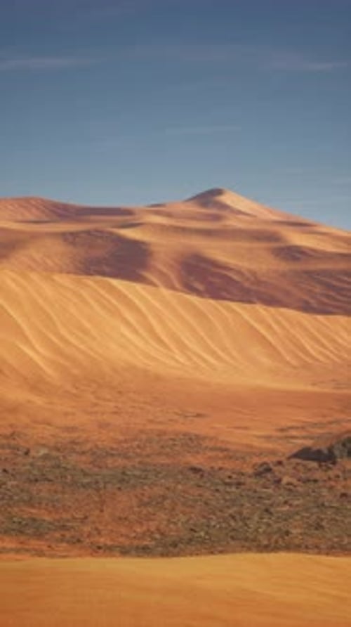 Desert Landscape With Distant Mountain