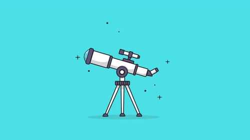 Animated Telescope Assembly Flat Design