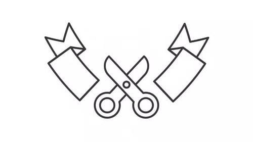 Cutting ribbon line animation