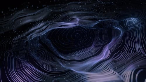 Fond topographique futuriste abstrait rendu 3D avec des lignes bleues brillantes