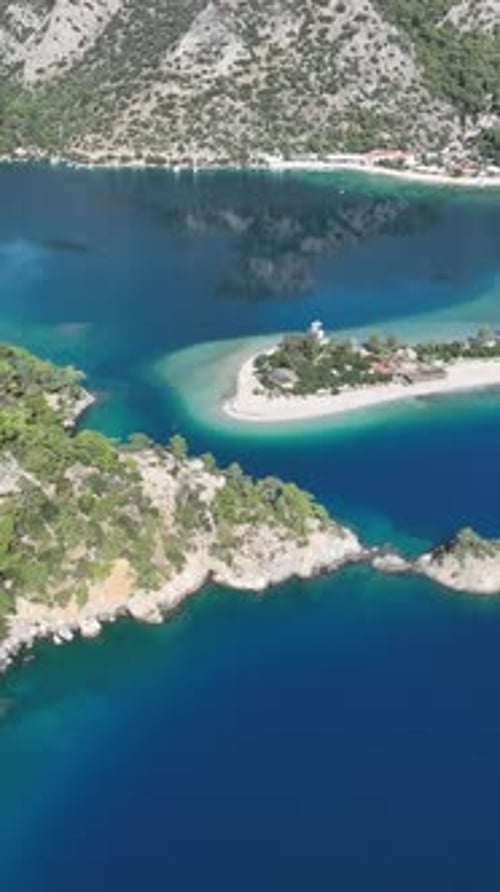 Summer beach destination seen from drone