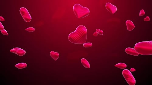 Valentines Day Heart Sign Flying Background Loop V7
