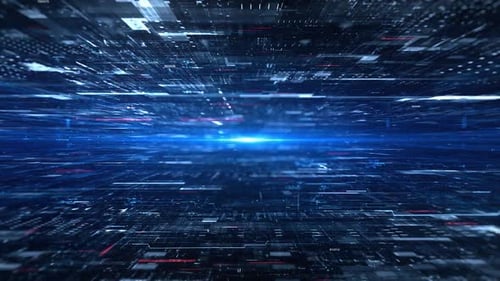 Futuristic Digital Grid Data Network Motion Background