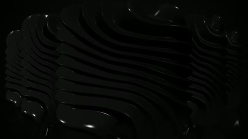 Abstract Fluid Glossy Black Wave Animation