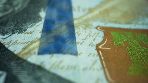 New american one hundred dollar banknote featuring president benjamin franklin close up