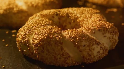 Sesame Seed Twisted Bread Close Up