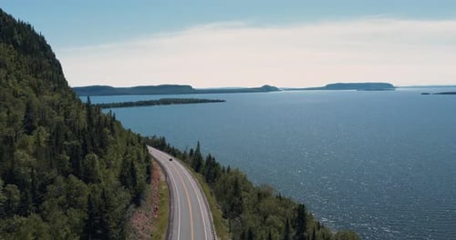 Ontario Lake Superior Mountain Aerial - 001