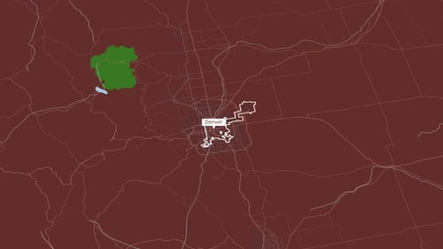 Modern Animated Map of Denver with Highlighted Region