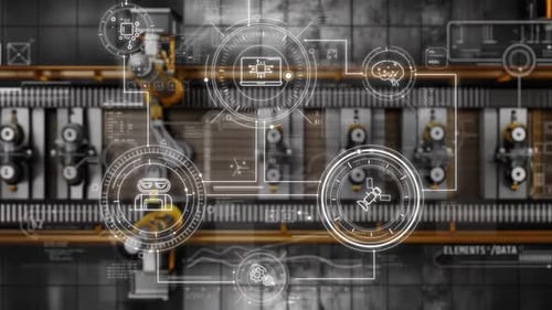 Intelligente Fabrik mit künstlicher Intelligenz und maschinellem Lernen