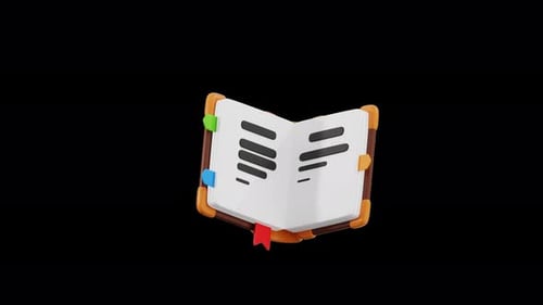 Animated 3D Book Opening and Reading Loop