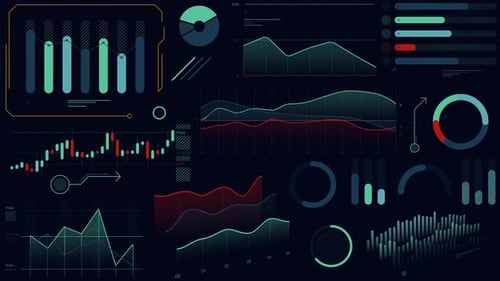 Paket mit animierten Diagrammen und Geschäftsinfografik-Elementen