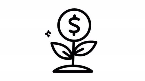 Money plant with a dollar symbol