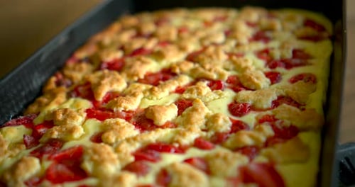 Appetizing Strawberry Cake Freshly Baked